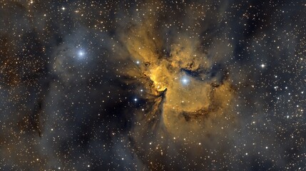 Obraz premium Stellar nebula with glowing star patterns