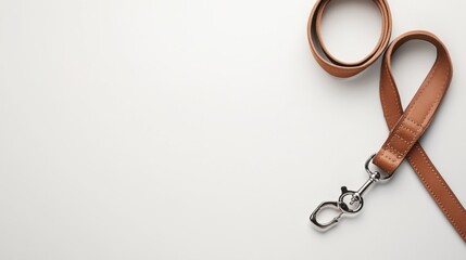 Leash for pets home setting product photography minimalist style above view pet care essentials