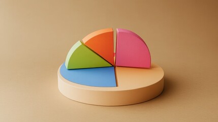 Obraz premium A visually appealing stacked area chart representing stock performance, with varying colors illustrating different segments, on a neutral background.