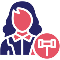Public Defender Female vector icon illustration of Law & Legislation iconset.