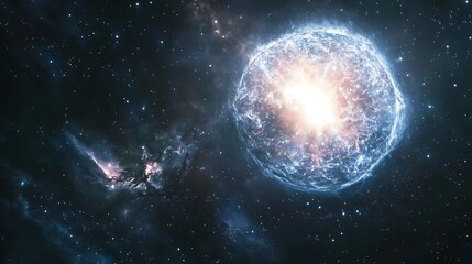 Cosmic nebula and its starry surroundings