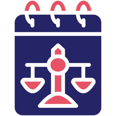Court Date vector icon illustration of Law & Legislation iconset.