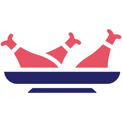 Fried Chicken vector icon illustration of Street Food iconset.