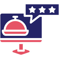 Food Review vector icon illustration of Street Food iconset.