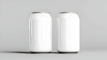 Cutouts of white 500ml and 330ml aluminum cans