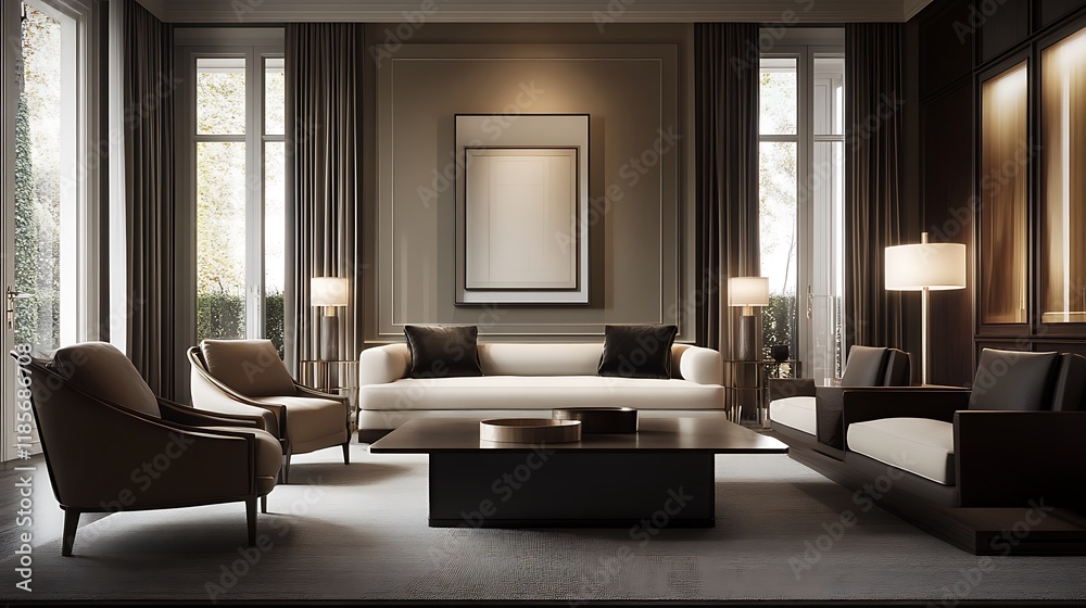Wall mural build a refined marketing website using a mocha color palette for a luxury lifestyle brand emphasize