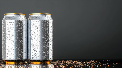 Cutouts of white 500ml and 330ml aluminum cans