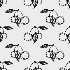 Cherry pattern textile design with seamless repeat for wrapping and packaging
