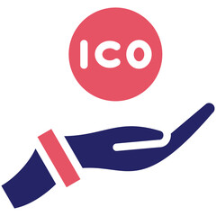 Initial Coin Offering vector icon illustration of Cryptocurrency iconset.