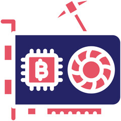 GPU Mining vector icon illustration of Cryptocurrency iconset.