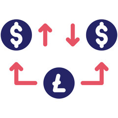 Arbitrage vector icon illustration of Cryptocurrency iconset.