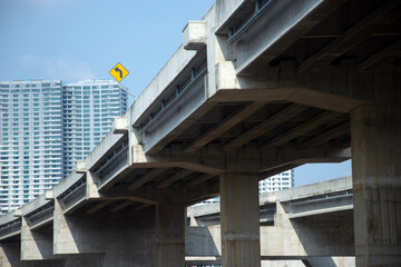 concrete bridge for car flyovers