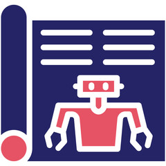 Robot Blueprint vector icon illustration of Robotics iconset.