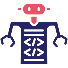 Programmed Robot vector icon illustration of Robotics iconset.