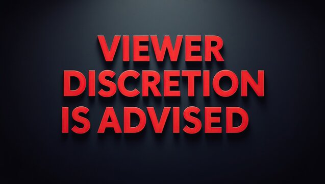 Viewer Discretion Is Advised Red Text On Black Background