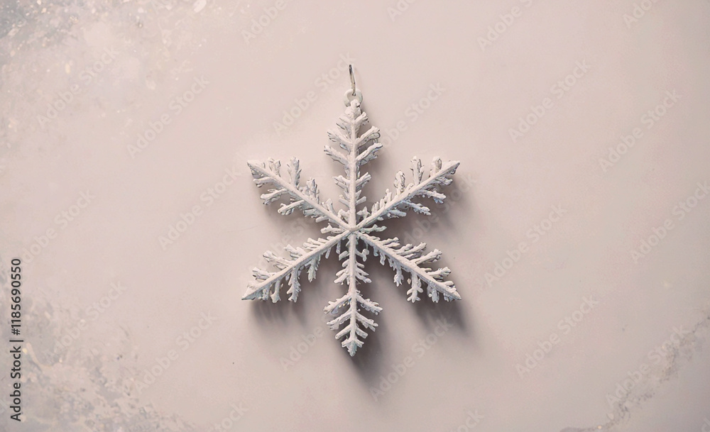 Poster snowflake is on a white background. it is a small snowflake