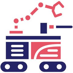 Military Robot vector icon illustration of Robotics iconset.