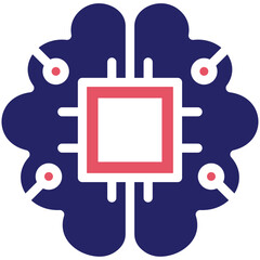 Brain Chip vector icon illustration of Robotics iconset.