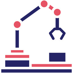 Assembly Machine vector icon illustration of Robotics iconset.
