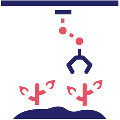 Agricultural Robot vector icon illustration of Robotics iconset.