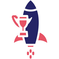 Rocket vector icon illustration of Achievements iconset.