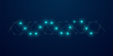 Medical background and research or green dna and molecular vector