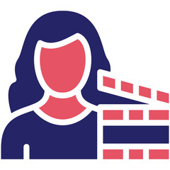Producer Female vector icon illustration of Filmmaking iconset.