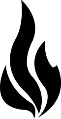 Fire Flame fill Icon Symbol of Fire, flame of various shapes, bonfire vector illustration.
