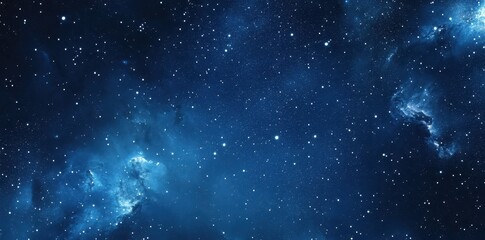 Obraz premium Celestial Nebulae And Stars Across A Deep Blue Space