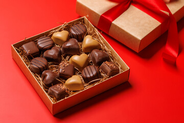 Valentines day box of rich chocolates