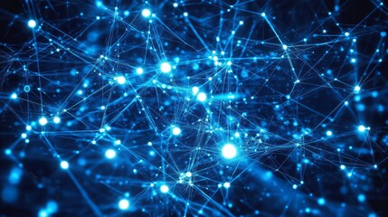Obraz premium Abstract Digital Network Connection Illustration with Blue Lights