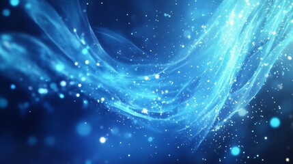 Obraz premium Abstract Blue Swirl with Sparkling Lights in Ethereal Background