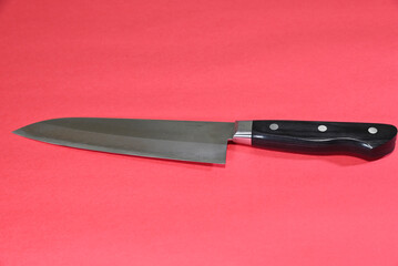 高級三徳包丁　赤背景