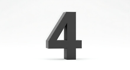Obraz premium 3D Number Four Dark Gray Isolated Digit Graphic Design Element