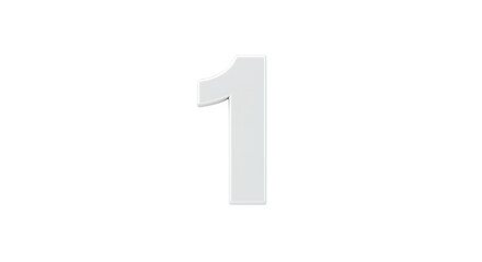 3D White Number One First Place Ranking Top Digit