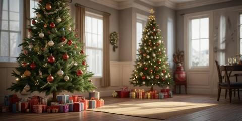 A beautifully decorated Christmas tree with ornaments, holiday, colorful