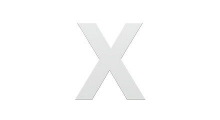 Obraz premium 3D Rendered White Letter X Alphabet Font Symbol Graphic