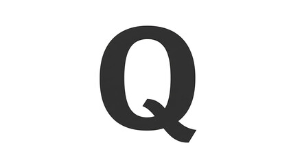 Bold Black Letter Q Alphabet Font Typography Initial