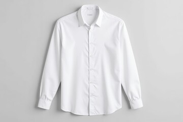 A crisp white long sleeve button down shirt
