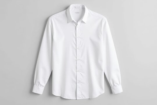 A crisp white long sleeve button down shirt