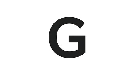 Fototapeta premium Bold Black Letter G Alphabet Font Typography Initial