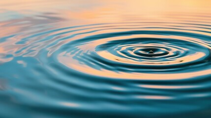 Calm water surface with gentle ripples under a beautiful pastel sky. Enjoying the peaceful and serene scene where the water gently moves beneath the soft-hued sky.