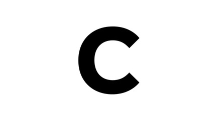 Fototapeta premium Bold Black Letter C Alphabet Graphic Design Element