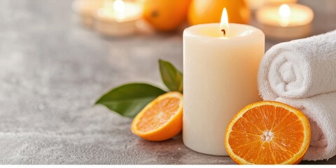 Relaxing Spa Scene with Citrus Elements