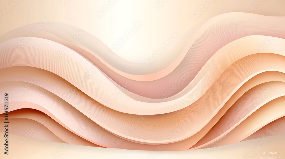 Poster soft and soothing gradient background transitioning from light pink to beige featuring a modern abst