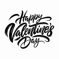 Happy Valentines Day! Text Design line art icon sign silhouette vector illustration  with fun brush ink typography calligraphy for photo overlays t-shirt print flyer poster design