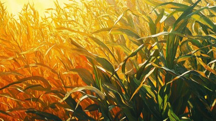 Golden corn fields rural landscape nature photography vibrant environment close-up view agricultural beauty