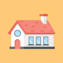 House icon in flat style. Home vector illustration on isolated background. Apartment building sign business concept.