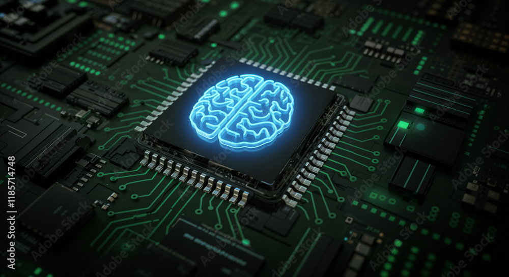 Poster computer processor with ai technologies . generative ai