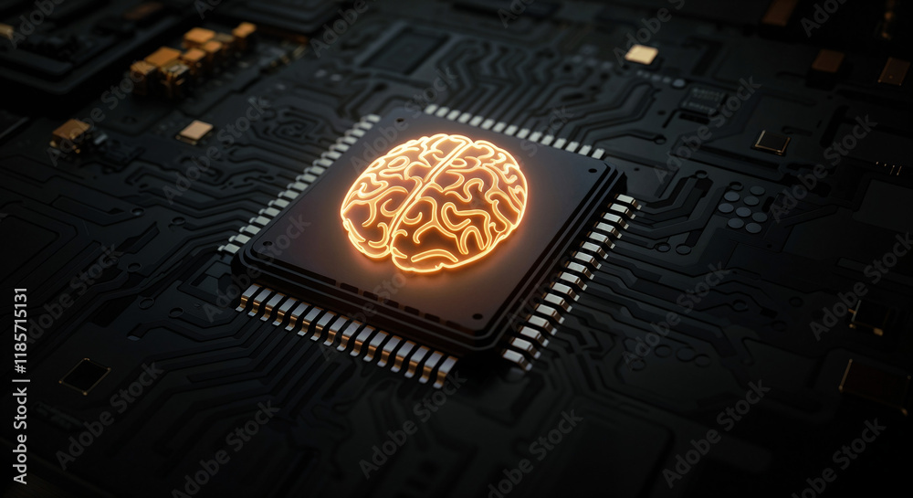 Poster computer processor with ai technologies . generative ai